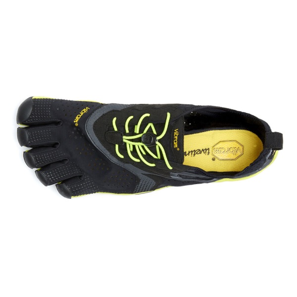 Panske Bezecke Topanky Vibram Slovensko - FiveFingers V-Run Čierne / Žlté | 4516HMFOL